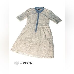 I 🤍 RONSON White Lace Dress S 16
